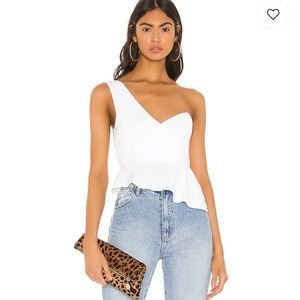 White one shoulder top